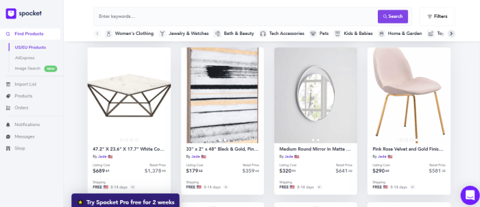 Luxury furniture dropshipping suppliers